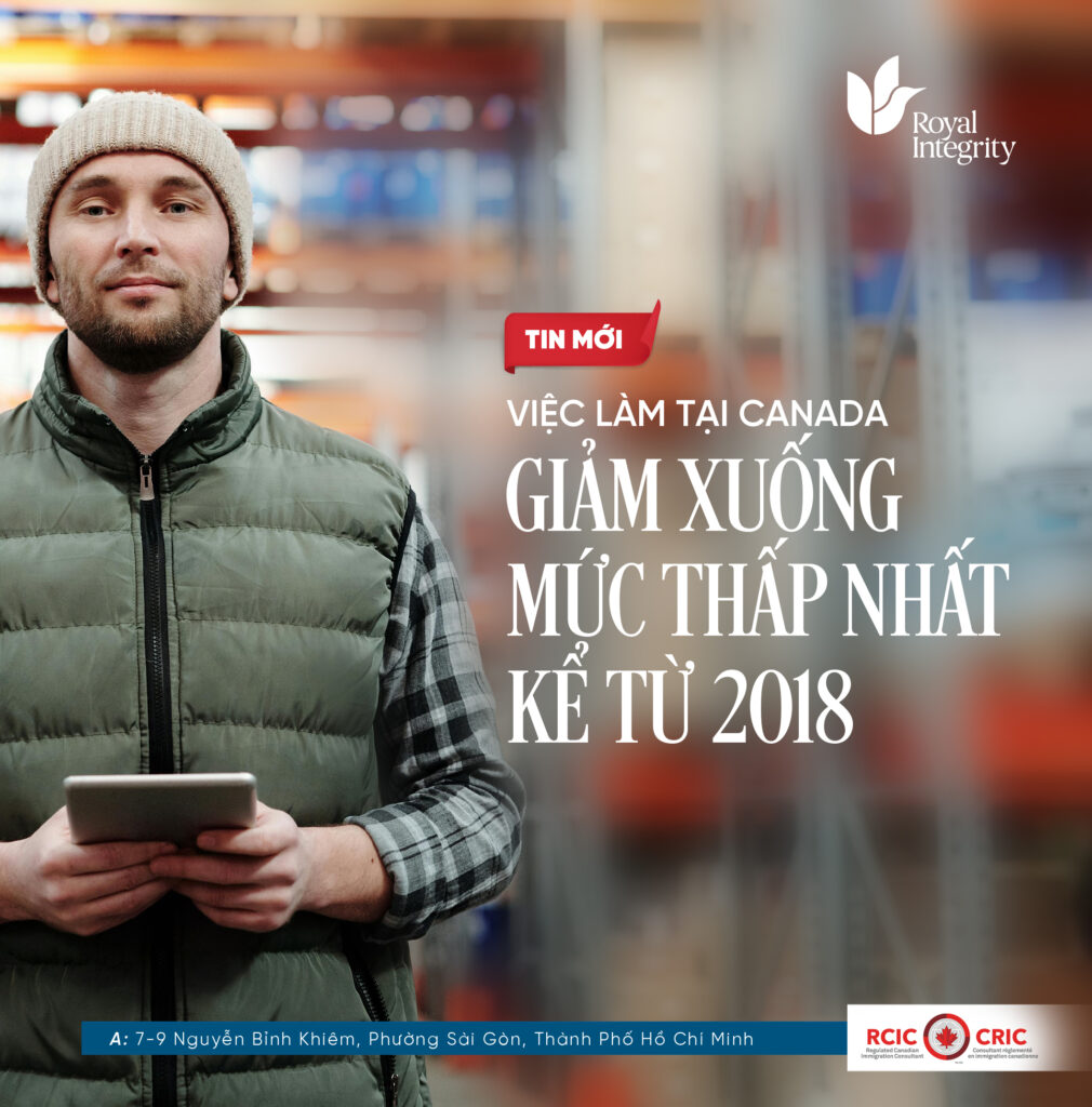 Việc làm tại Canada giảm xuống mức thấp nhất kể từ 2018